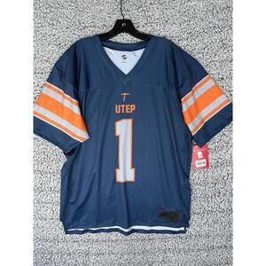 ProSphere Men's UTEP Miners #1 Navy Full Sublimated Football Jersey Size Large